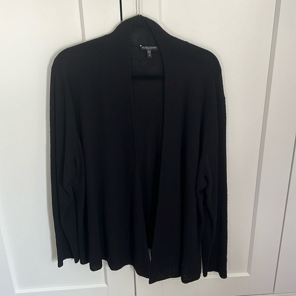 Eileen Fisher open front wool cardigan jacket